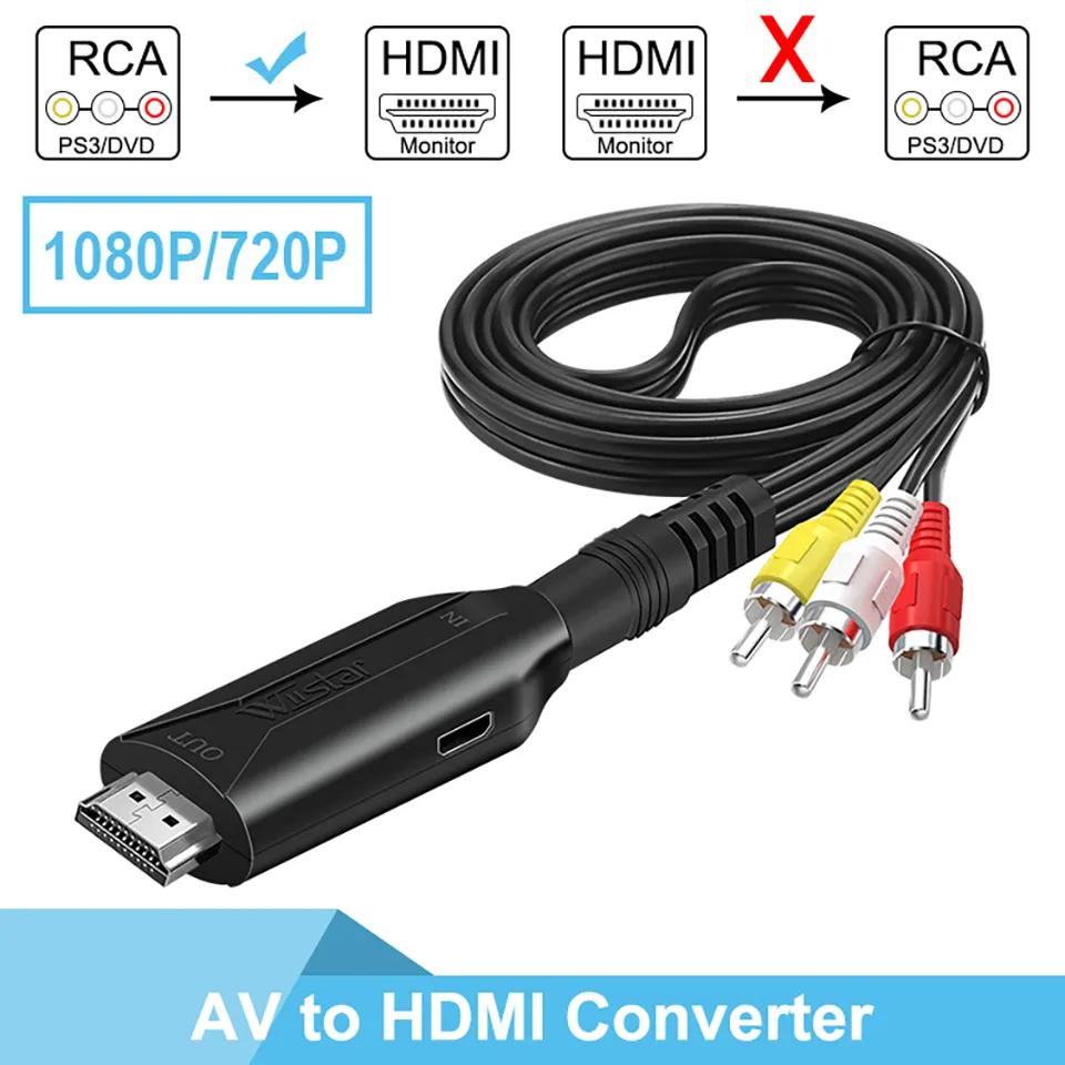 AV-HDMI ȯ HDMI 1080P 720P,  ڽ ǻ-TV ̺, 3  RCA  ̺  1m/3.2ft